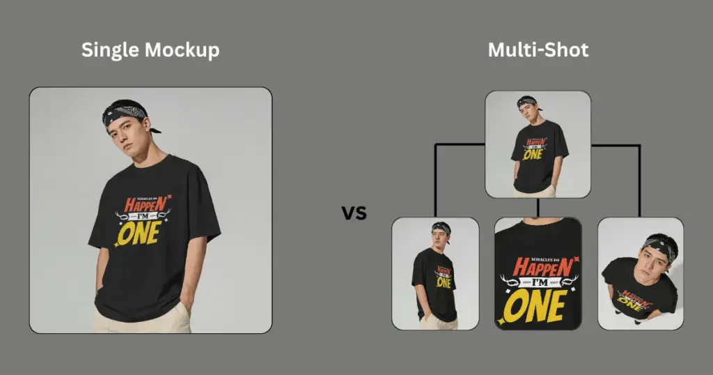 single mockup vs multi-shot comparison
