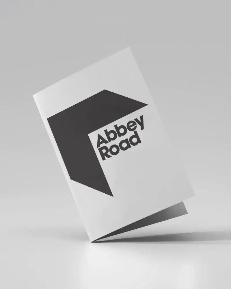 sleek folded company brochure logo mockup showcasing professional branding material template