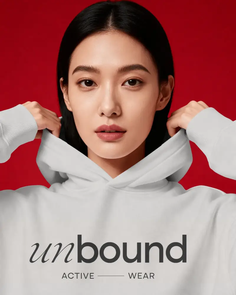 trendy comfortable hoodie logo mockup for fashion brands and online stores showcase