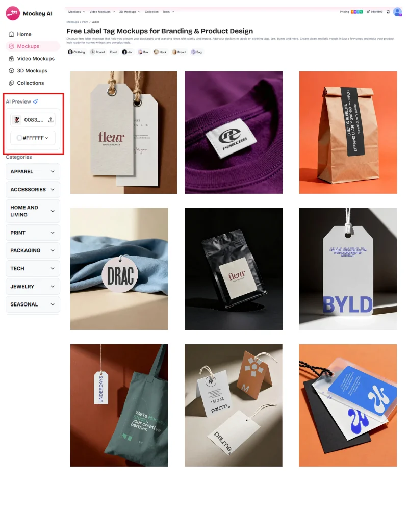 AI Preview is a feature you won’t find in other label mockup generators
