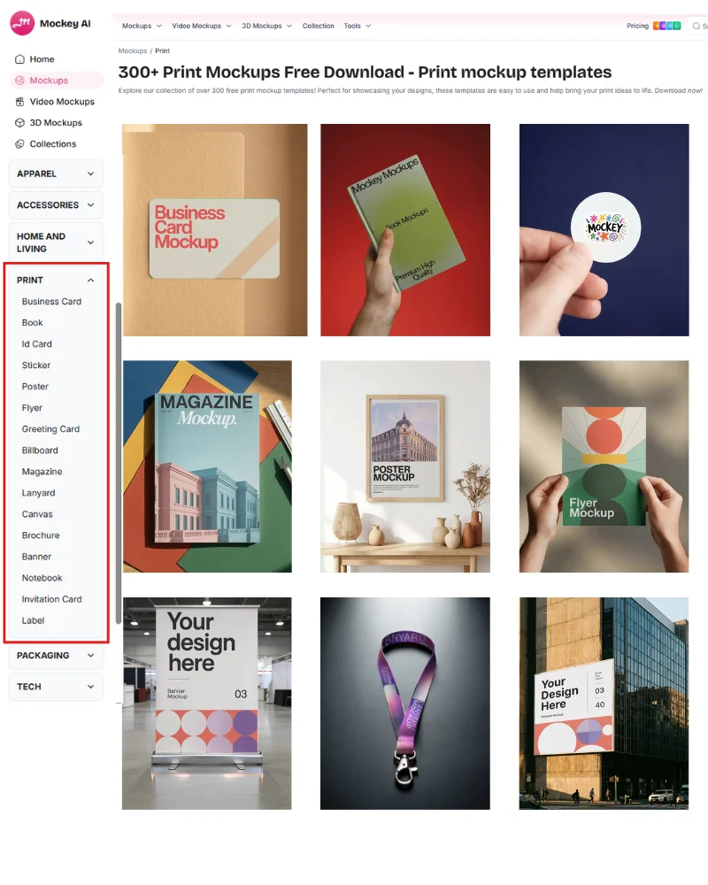 Choose your Desired Print Mockup Style
