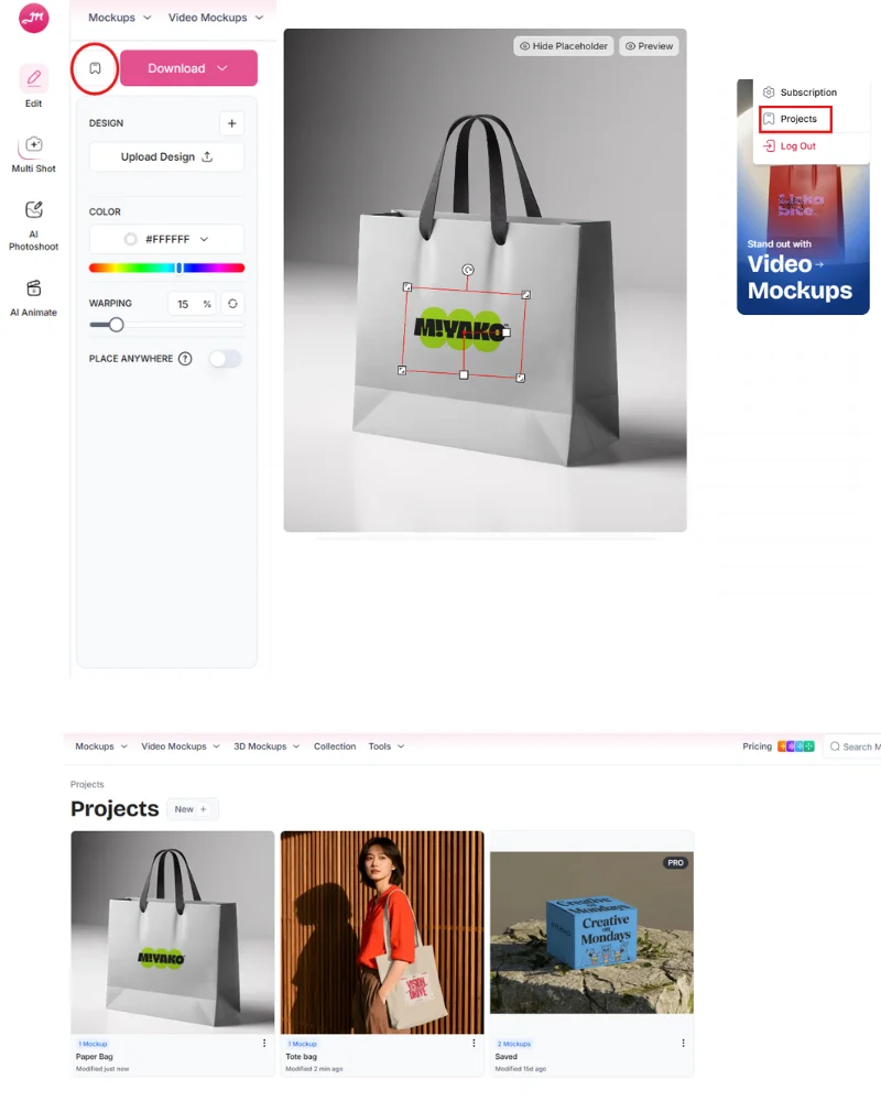 Manage Your Mockups with Projects