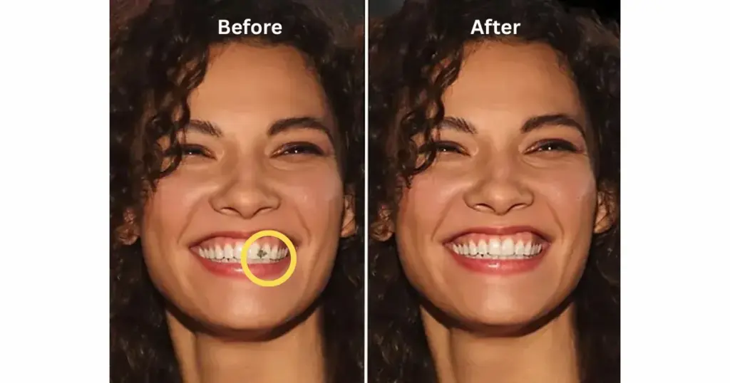 before and after cleanup image in photoshop