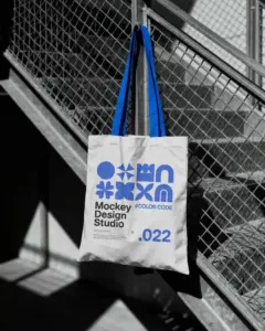 eco friendly cotton tote bag mockup with long comfy straps for everyday casual use or shopping
