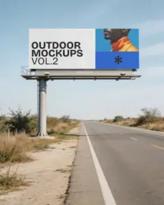 empty roadside billboard mockup for advertising campaigns and creative design presentations