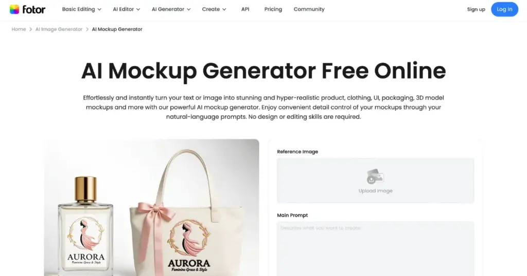 fotor ai mockup generator for products