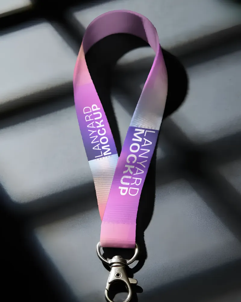 lanyard mockup attach with metal clip