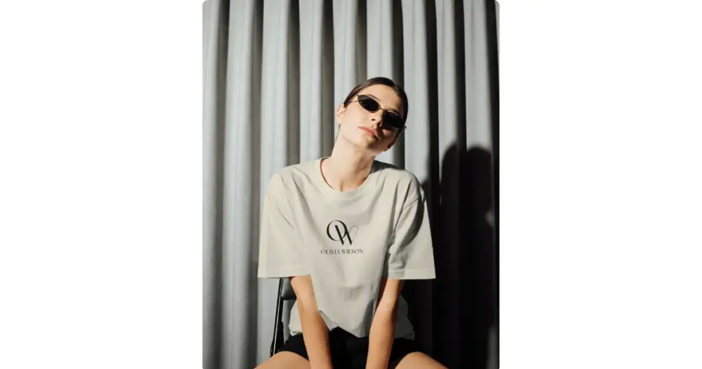 large center logo on t-shirt