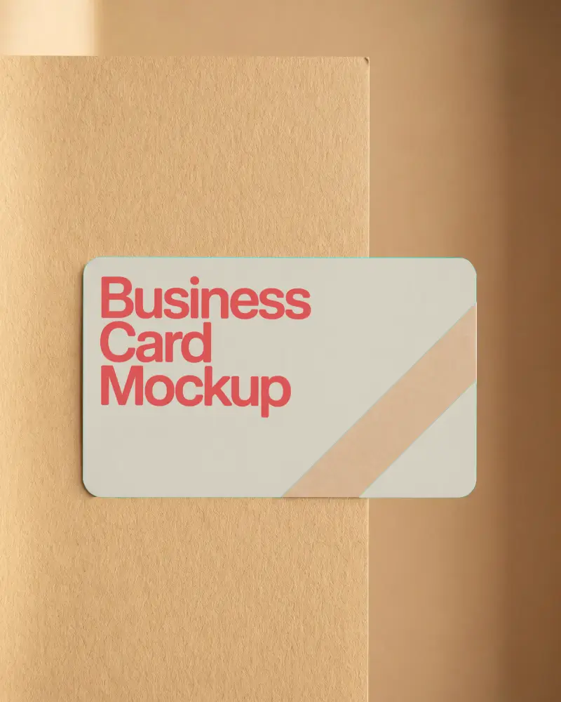 minimalistic horizontal business card mockup with rounded corners and clean design layout