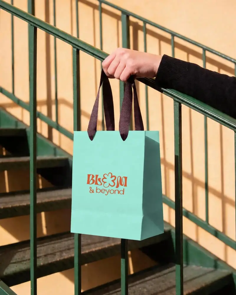minimalistic paper bag mockup for branding and retail packaging presentation