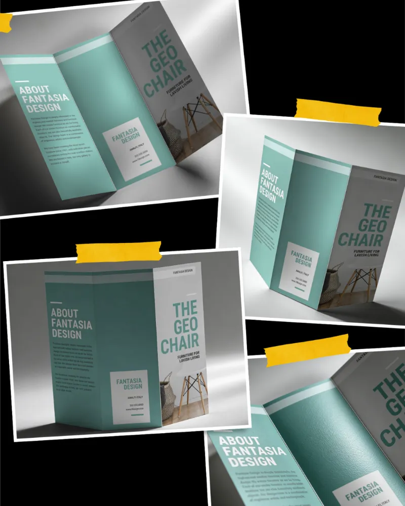 multi-shot angle of brochures