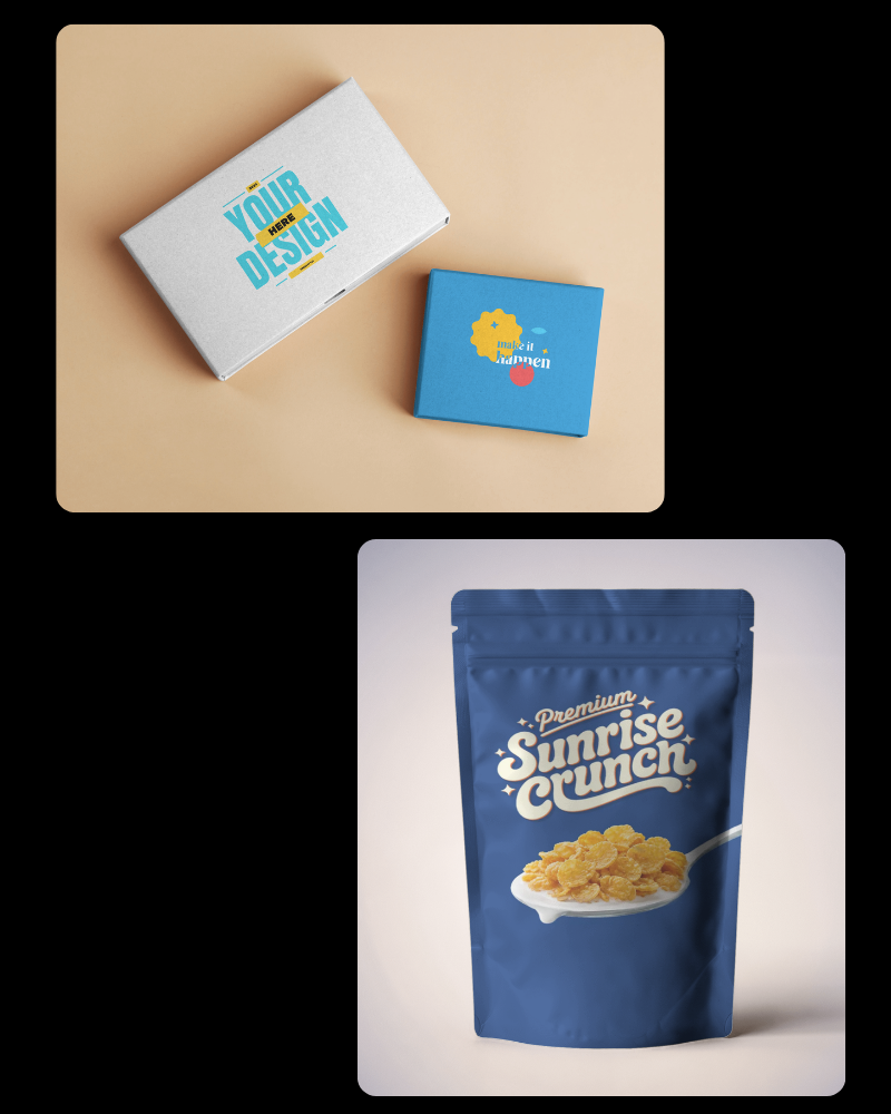 Packaging Mockups (Boxes, Pouches)