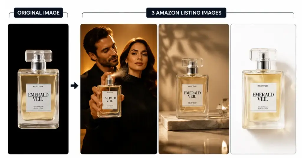 ai perfume shots for amazon listing
