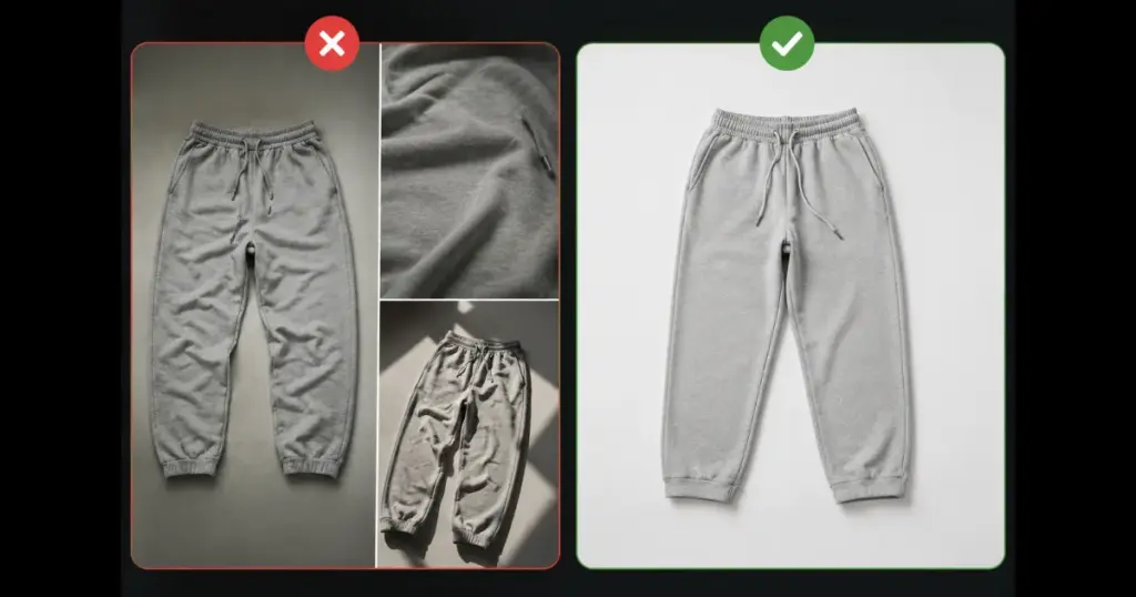 avoid bad lighting and wrinkled sweatpants mockup