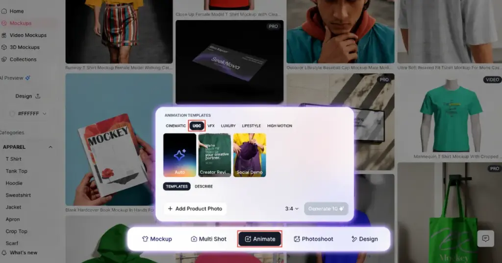 click ugc in animate
