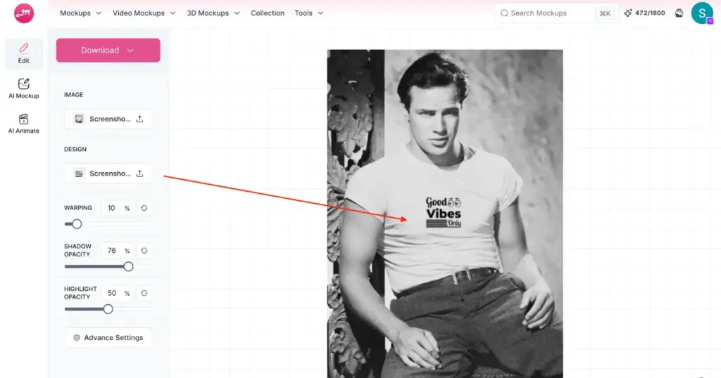 create custom lifestyle tshirt mockup