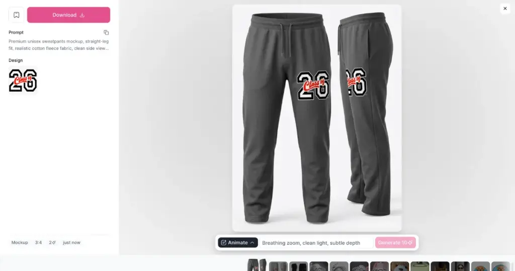 download or animate your sweatpants