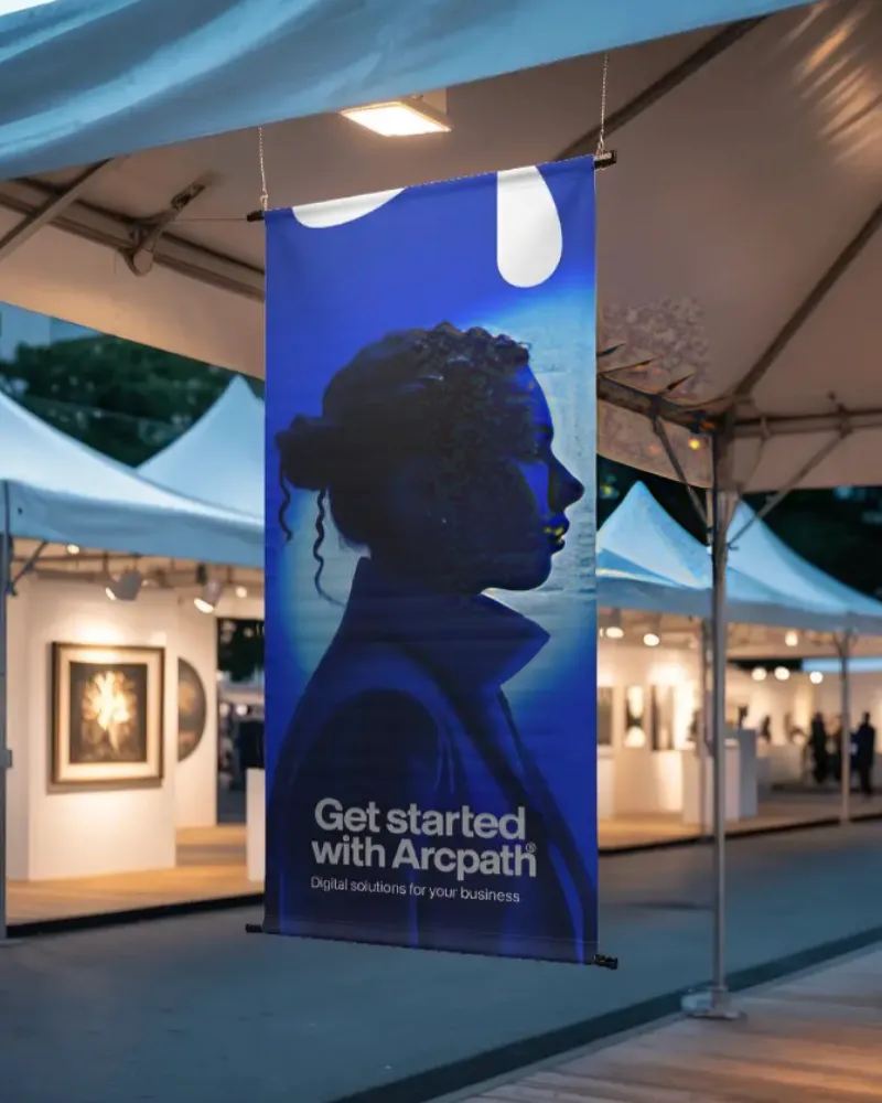 hanging banner mockup for event promotion