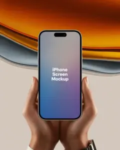 professional iphone 16 pro mockup with blank screen for ui ux and marketing use