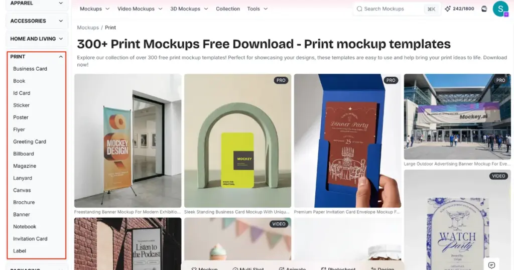 browse the print category