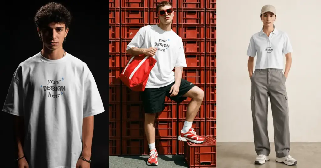 different tshirt mockup model in mockey ai