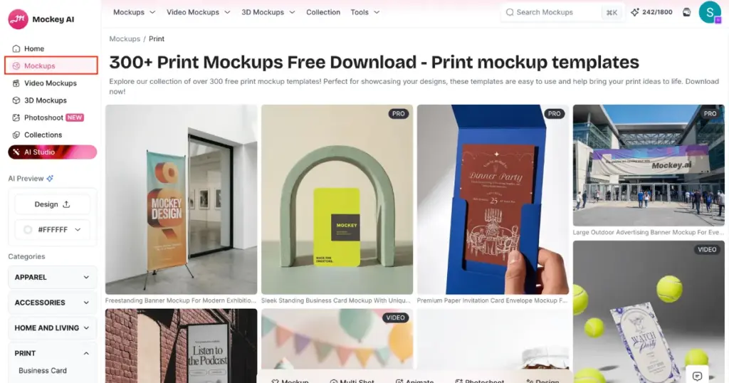 pick your mockup type