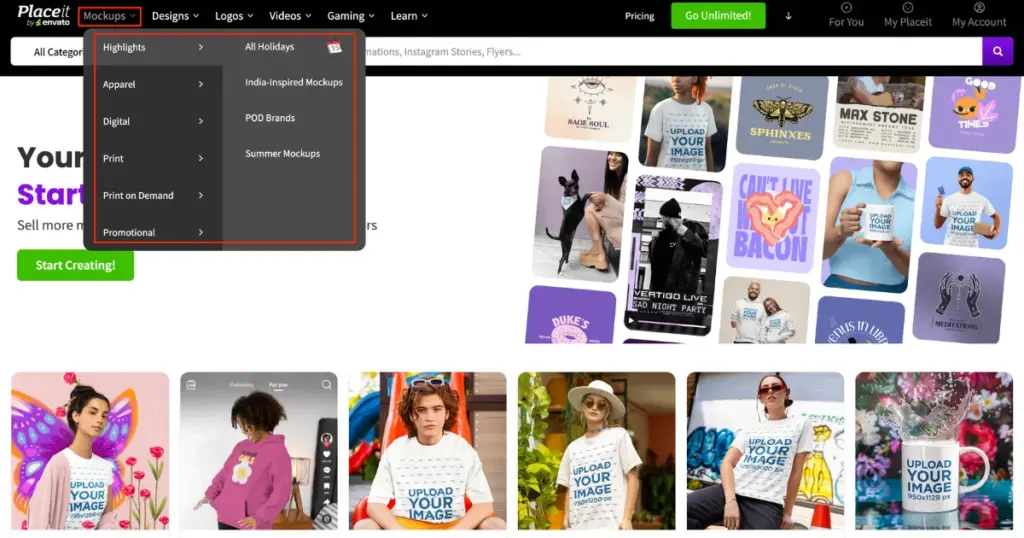 placeit product varieties