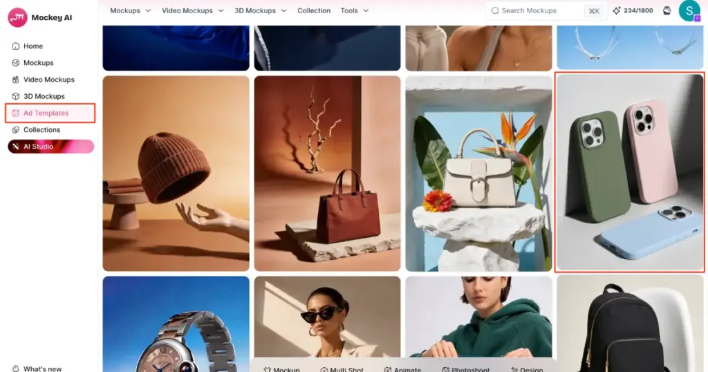 select a phone cover from ad templates