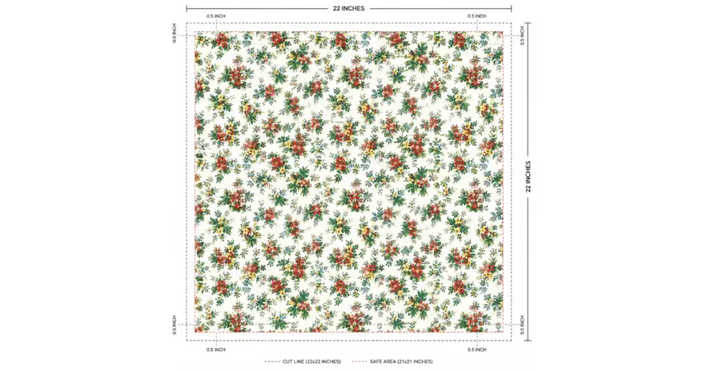 22 × 22 inches bandana design