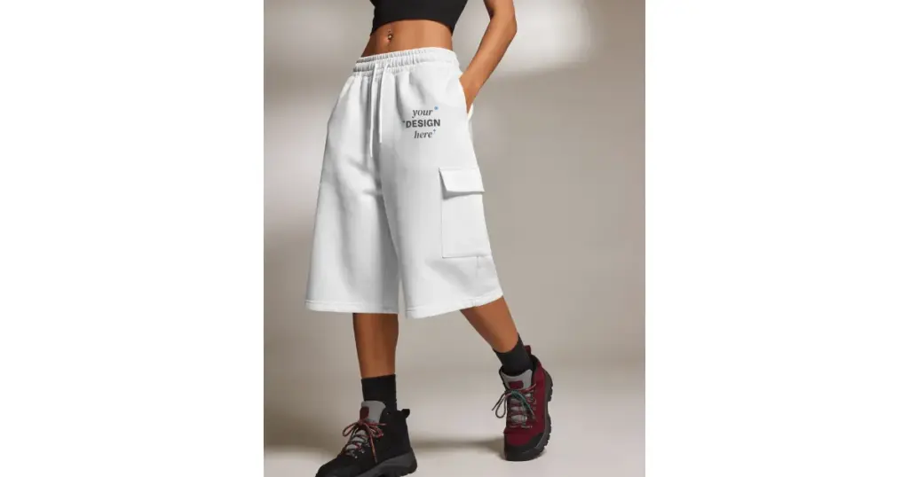 baggy shorts mockup for oversized streetwear and relaxed-fit designs