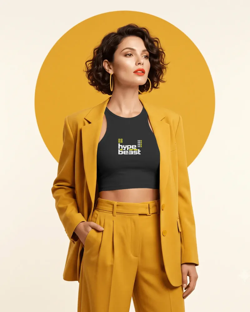 black crop top mockup