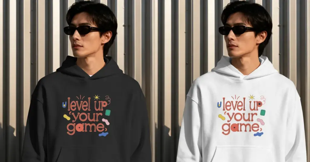 black vs white hoodie color hoodie mockup