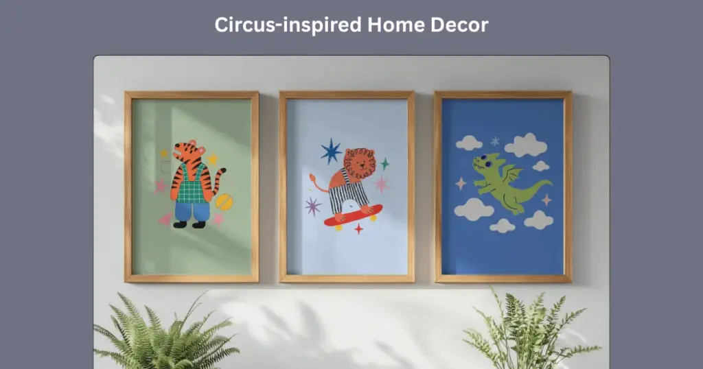 circus-inspired home decor print on demand design