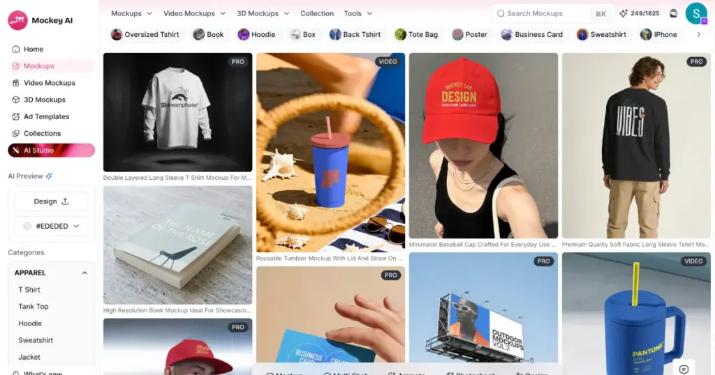 create pod mockups using mockey ai