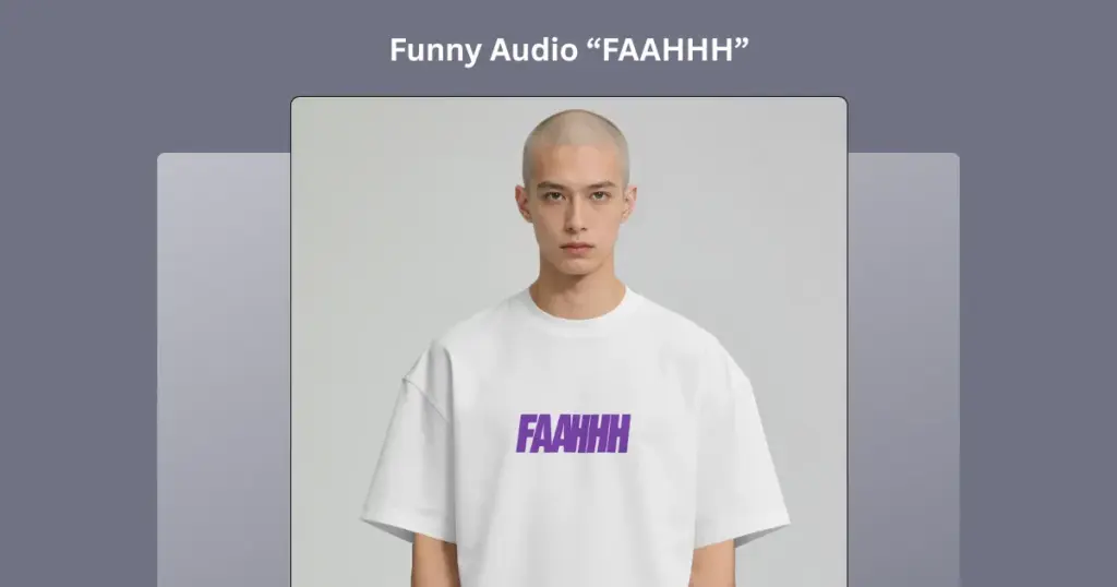 funny audio faahhh design for print on demand