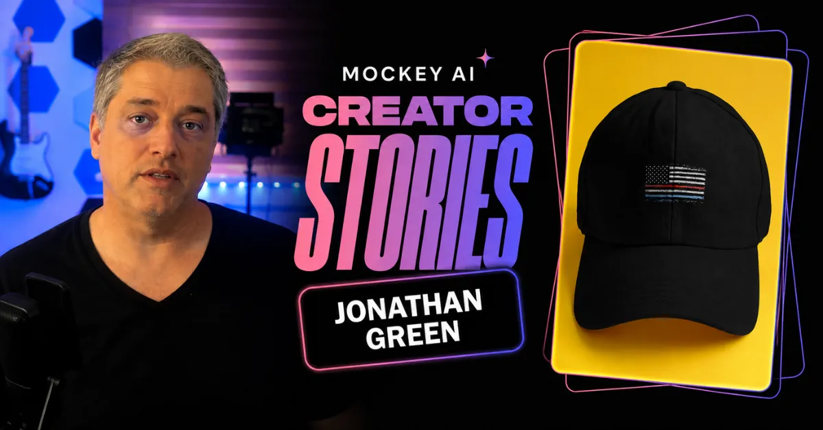 how jonathan green uses mockey ai for pod mockups