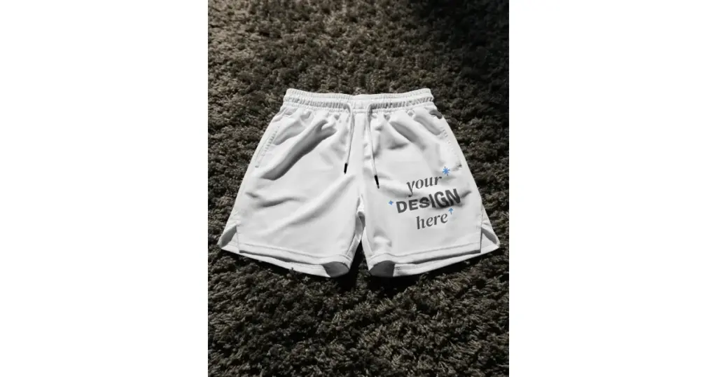 mesh shorts mockup for athletic, gym, or training apparel