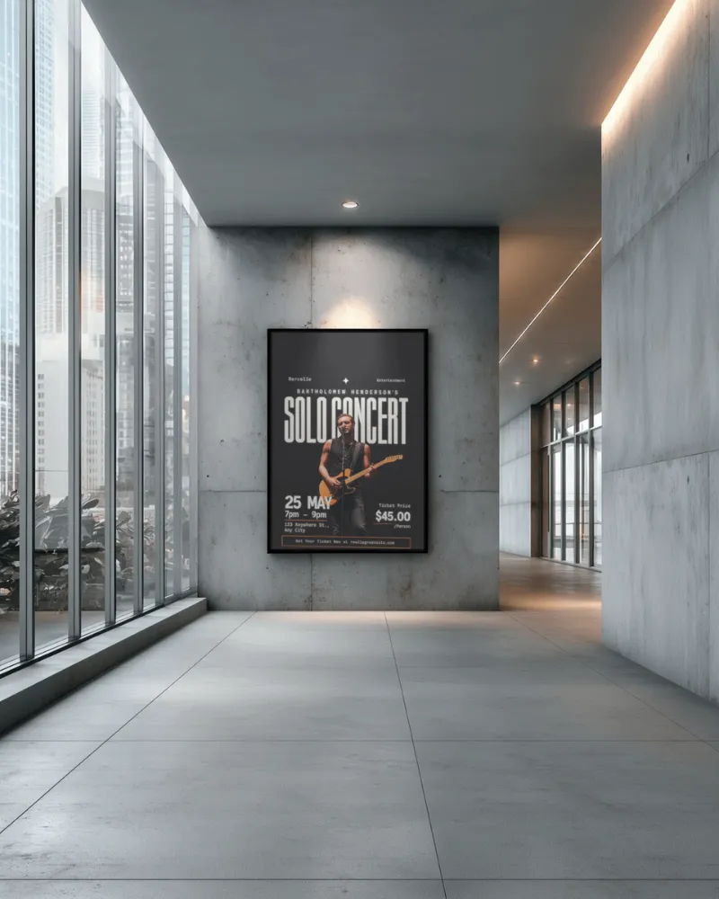 minimalist thin frame poster mockup