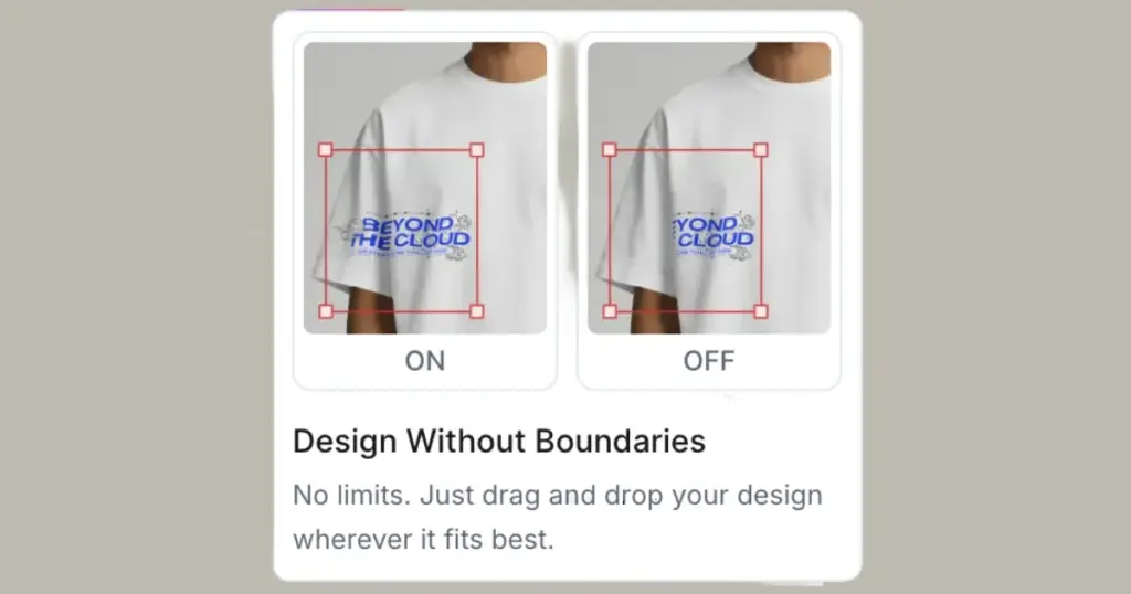 place anywhere for different print positioning