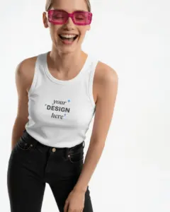 tank top mockup on female model