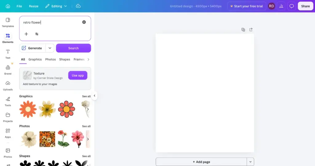 use canva for designing